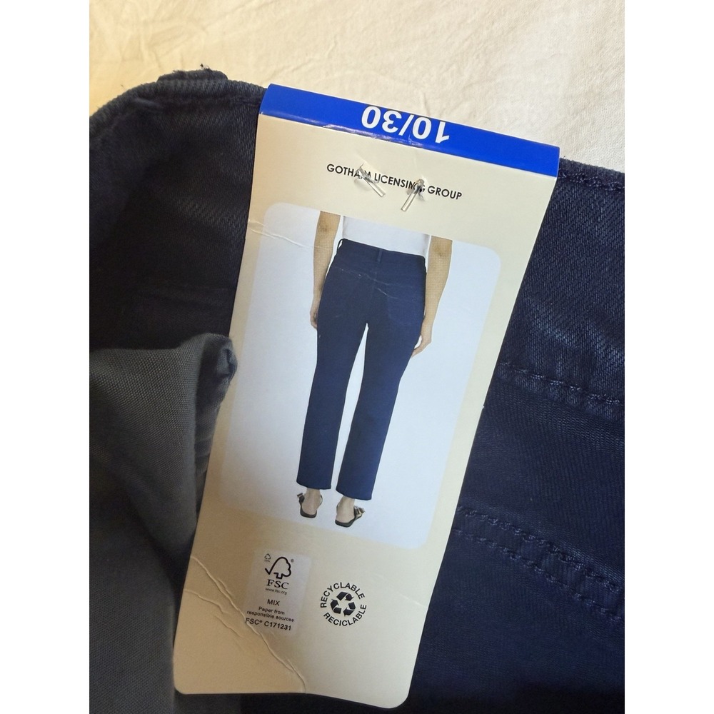 BLANK NYC High Rise Straight Leg Pant ~10/30~Dark Wash Blue Jeans 27" Inseam NWT - Picture 3 of 14